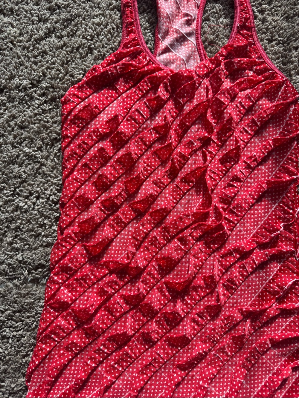Charlotte Russe Red Ruffled Racerback Tank Top - Picture 2 of 5